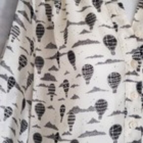 Alexandra Bartlett Sheer Blouse Womens Large Hot Air Balloons - Picture 3 of 6